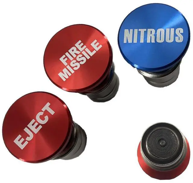 Main image of 3PCS EJECT FIRE MISSILES NITROUS Button Cigarette Lighter Replacement Cover 12V Power Source Fits Most Automotive Vehicles