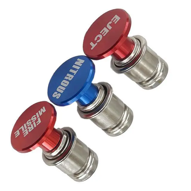 Alt view image 6 of 7 - 3PCS EJECT FIRE MISSILES NITROUS Button Cigarette Lighter Replacement Cover 12V Power Source Fits Most Automotive Vehicles