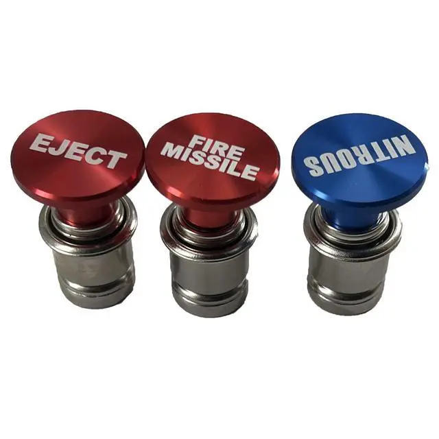 Alt view image 7 of 7 - 3PCS EJECT FIRE MISSILES NITROUS Button Cigarette Lighter Replacement Cover 12V Power Source Fits Most Automotive Vehicles