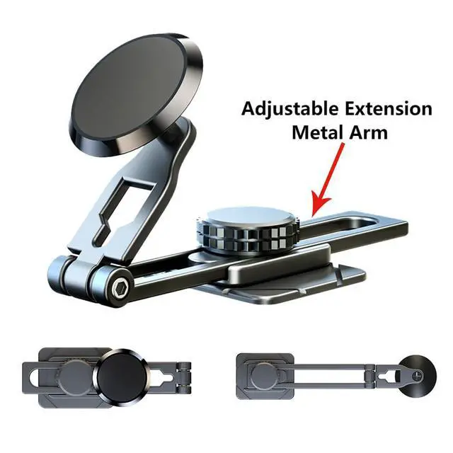 Alt view image 2 of 7 - Suspension Magnetic Phone Bracket Slide Rail Adjustable Foldable Mobile Phone Mount Telescopic 360 Degree Rotary Magnet Phone Rack for Car Laptop Truck