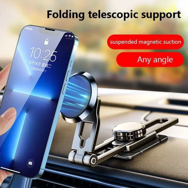 Alt view image 7 of 7 - Suspension Magnetic Phone Bracket Slide Rail Adjustable Foldable Mobile Phone Mount Telescopic 360 Degree Rotary Magnet Phone Rack for Car Laptop Truck