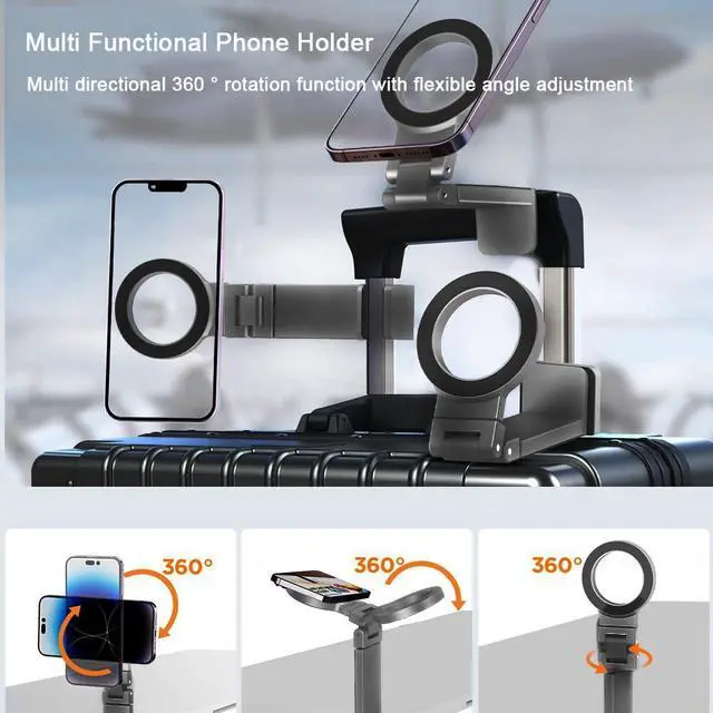 Alt view image 3 of 7 - Universal Magnetic Airplane Phone Holder Multi-Directional 360° Rotation Phone Mount Flexible Rotation Travel Essentials Adjustable Phone Stand