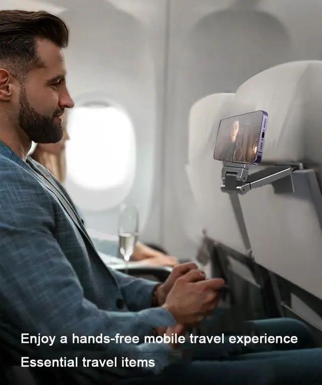Alt view image 6 of 7 - Universal Magnetic Airplane Phone Holder Multi-Directional 360° Rotation Phone Mount Flexible Rotation Travel Essentials Adjustable Phone Stand