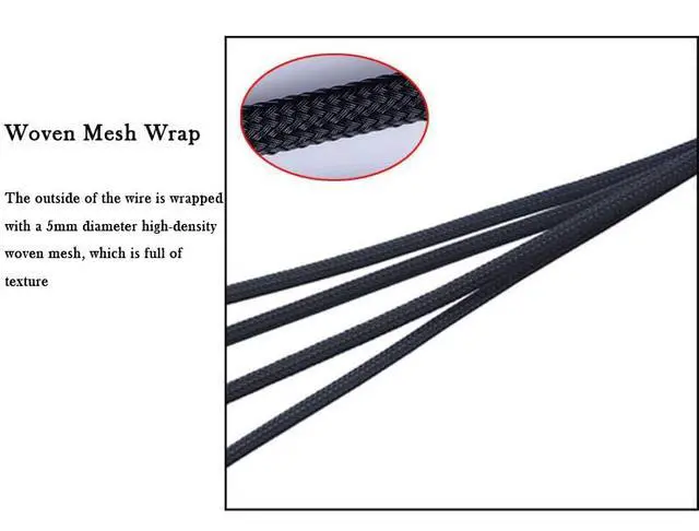 Alt view image 3 of 7 - 2pcs Molex Big 4pin to 3Pin / 4 Pin Adapter Cable 1 to 4 D-Type HUB Extension Cable Power Spliter for PC CPU Case Fan Connectors with Sleeve 27cm for Mainboard