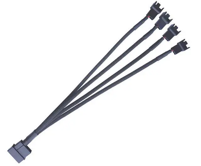 Alt view image 7 of 7 - 2pcs Molex Big 4pin to 3Pin / 4 Pin Adapter Cable 1 to 4 D-Type HUB Extension Cable Power Spliter for PC CPU Case Fan Connectors with Sleeve 27cm for Mainboard