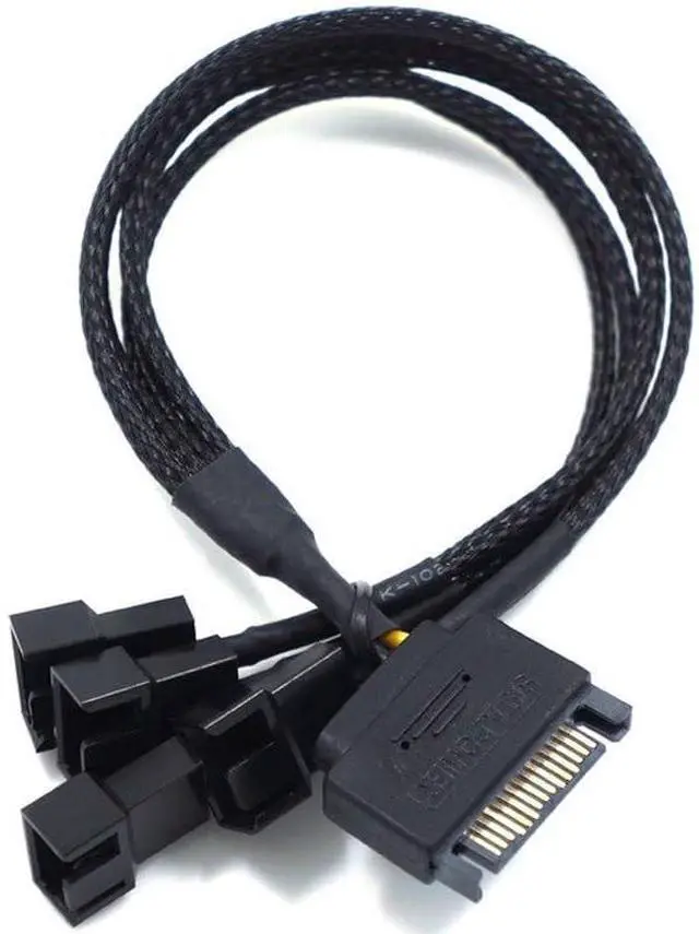Main image of 2Pcs 15Pin SATA to 3Pin 4Pin Adapter Cable SATA to PWM Conversion Power SATA 1 to 4 Extension Cables Case Fan Power Spliter Hub for Computer CPU Host Cooling Fan Connectors