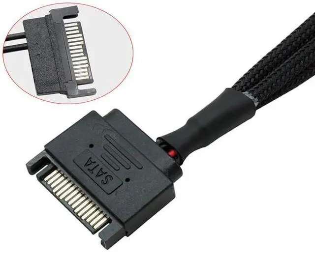 Alt view image 2 of 7 - 2Pcs 15Pin SATA to 3Pin 4Pin Adapter Cable SATA to PWM Conversion Power SATA 1 to 4 Extension Cables Case Fan Power Spliter Hub for Computer CPU Host Cooling Fan Connectors