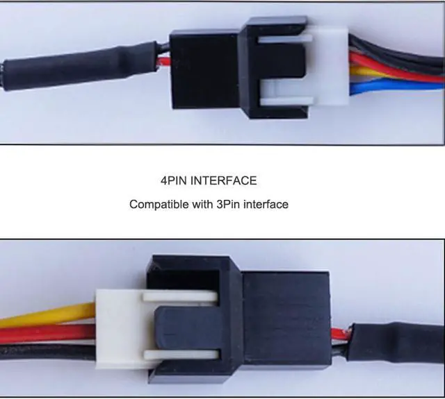 Alt view image 6 of 7 - 2Pcs 15Pin SATA to 3Pin 4Pin Adapter Cable SATA to PWM Conversion Power SATA 1 to 4 Extension Cables Case Fan Power Spliter Hub for Computer CPU Host Cooling Fan Connectors