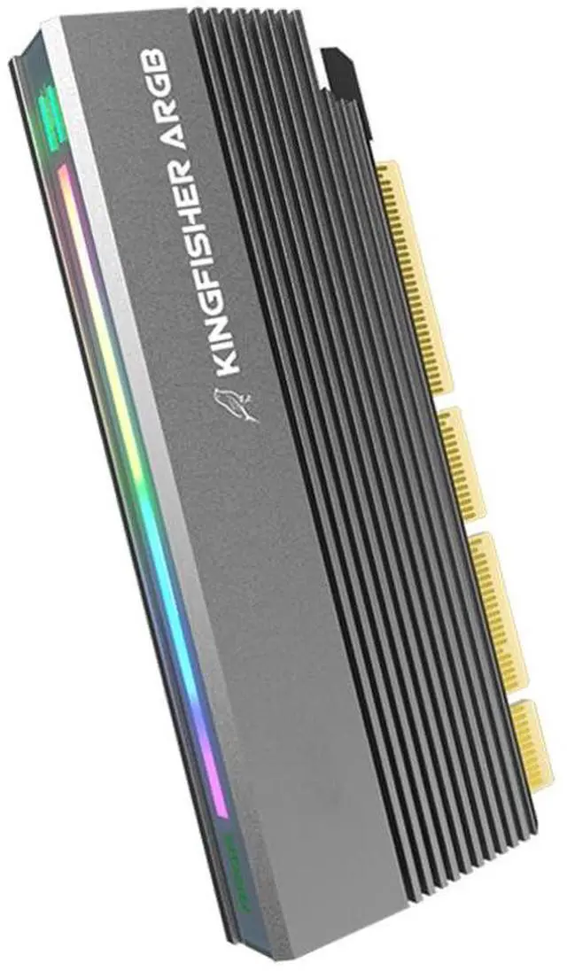 Main image of Aluminum Alloy 5V 3Pin ARGB PCIE 4.0 to NVME Protocol Adapter Card with SSD Heatsink Support PCIE X4 X8 X16 Slot (RGB)