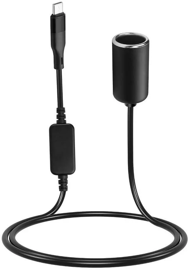 Main image of 3.2ft USB C Male to 12V 18W Cigarette Lighter Socket Adapter Power Cable for Dash Cam,Radar Detector, GPS, Car Led Light Strips, and Other Automotive Electronics