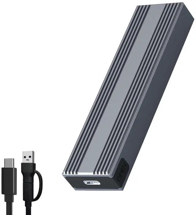 Main image of M2 NVMe/NGFF SSD Enclosure 10Gbps PCIe SSD Case Portable Box USB C 3.2 Gen2 Tool Free External Adapter with Heat Sink Pad for M.2 SSD (White)