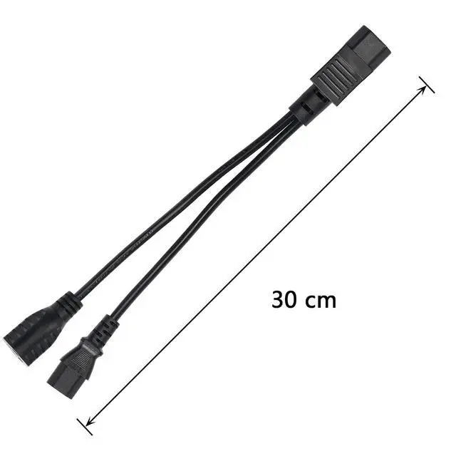 Alt view image 6 of 7 - 1ft C14 to C13 and NEMA 5-15R Y Splitter Power Cord, IEC 320 C14 Male to C13 Female & Nema 5-15R Female Splitter Power Cable(C14-C13/5-15R)