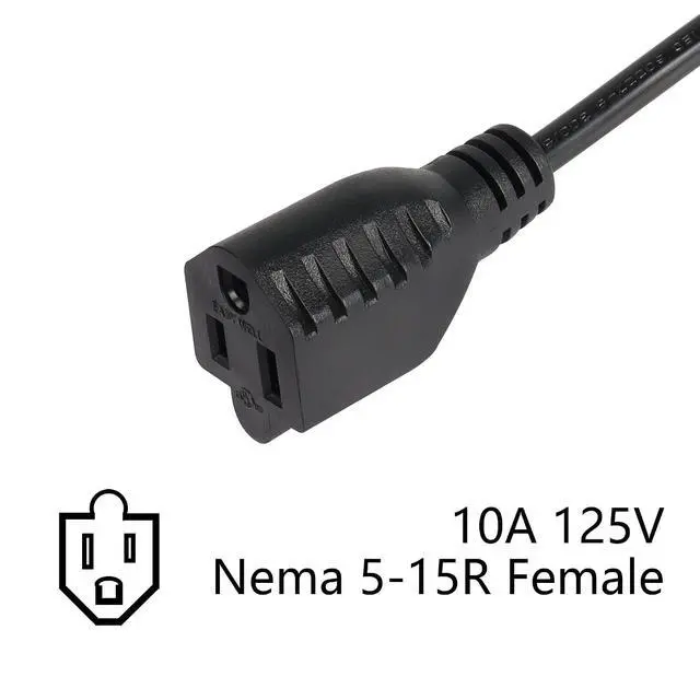 Alt view image 4 of 7 - 1ft C14 to C13 and NEMA 5-15R Y Splitter Power Cord, IEC 320 C14 Male to C13 Female & Nema 5-15R Female Splitter Power Cable(C14-C13/5-15R)