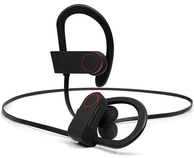 Alt view image 2 of 7 - IPX7 Waterproof Wireless Headset Sports Bass Wireless Bluetooth 5.0 Earphones Hanging Ear with Microphone (Red)
