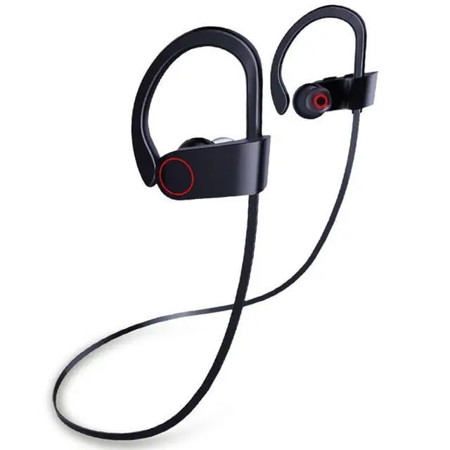 Alt view image 3 of 7 - IPX7 Waterproof Wireless Headset Sports Bass Wireless Bluetooth 5.0 Earphones Hanging Ear with Microphone (Red)