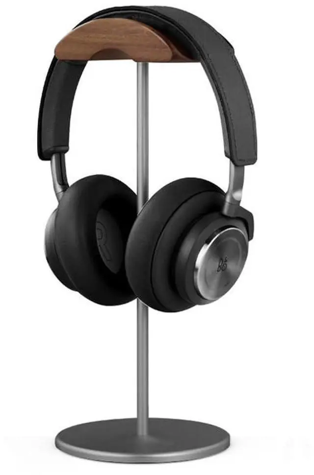 Main image of Black Walnut Wood Aluminum Headphone Stand Holder Nature Walnut Gaming Headset Holder Rack Earphone Brace with Solid Metal Base for Table Desk Display (Gray)