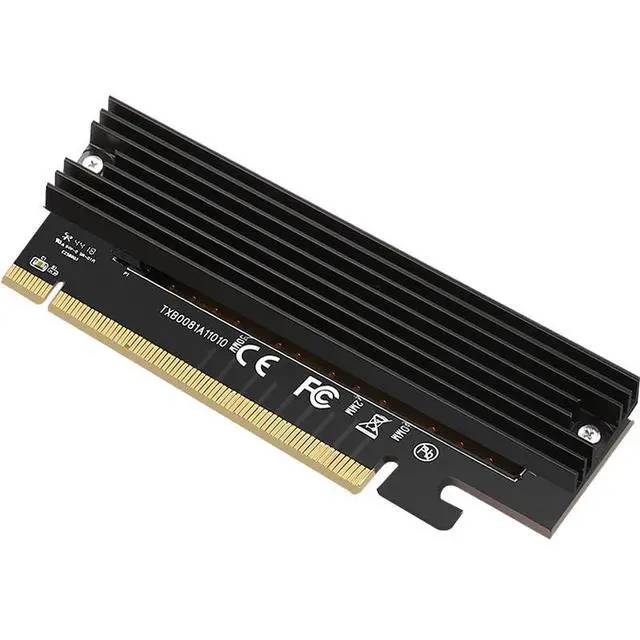 Alt view image 2 of 7 - M.2 NVMe SSD Adapter M2 to PCIE 3.0 X16 Controller Card with Aluminum Heat Sink M Key Interface Support PCI Express 3.0 4-Channel 2230-2280 Size