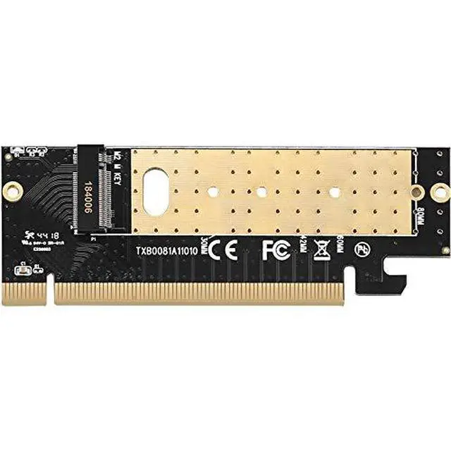 Alt view image 3 of 7 - M.2 NVMe SSD Adapter M2 to PCIE 3.0 X16 Controller Card with Aluminum Heat Sink M Key Interface Support PCI Express 3.0 4-Channel 2230-2280 Size