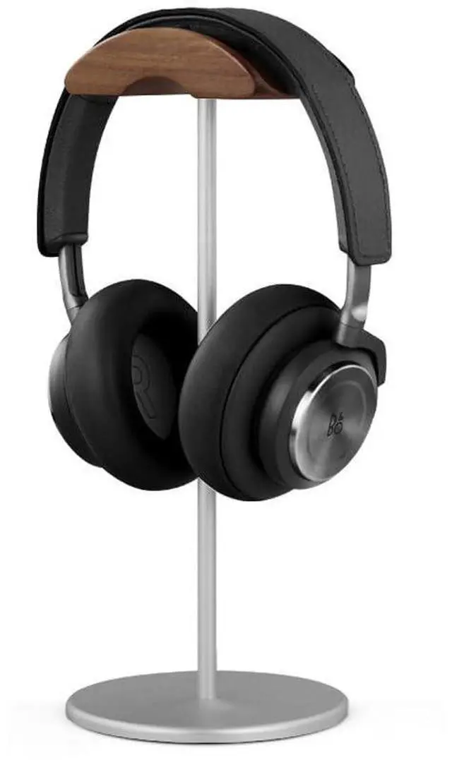 Main image of Black Walnut Wood Aluminum Headphone Stand Holder Nature Walnut Gaming Headset Holder Rack Earphone Brace with Solid Metal Base for Table Desk Display (Silver)