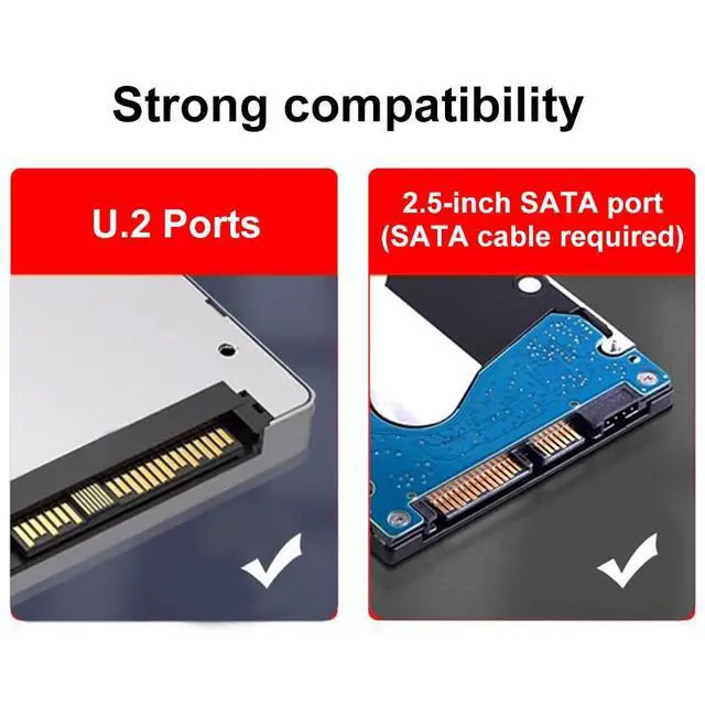 Alt view image 4 of 7 - U.2 Dual Drive Adapter Card 2.5 Inch SATA Hard Drive to PCIE4.0 Split Card with LED Indicator U.2 PCIe Adapter U.2 to PCIe Card