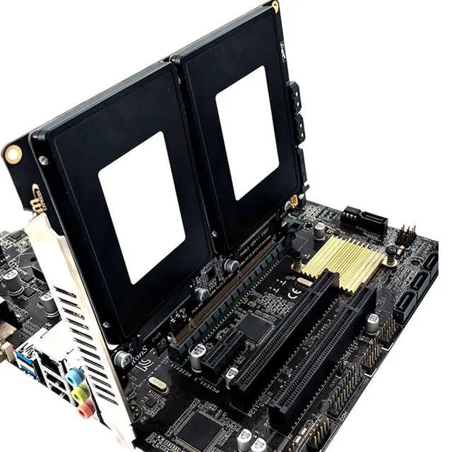 Alt view image 7 of 7 - U.2 Dual Drive Adapter Card 2.5 Inch SATA Hard Drive to PCIE4.0 Split Card with LED Indicator U.2 PCIe Adapter U.2 to PCIe Card