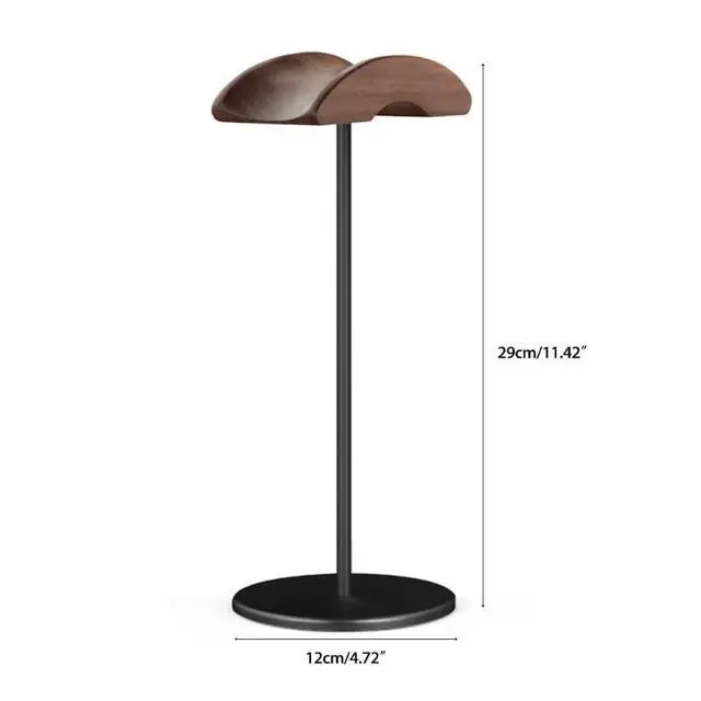 Alt view image 4 of 7 - Black Walnut Wood Aluminum Headphone Stand Holder Nature Walnut Gaming Headset Holder Rack Earphone Brace with Solid Metal Base for Table Desk Display (Silver)