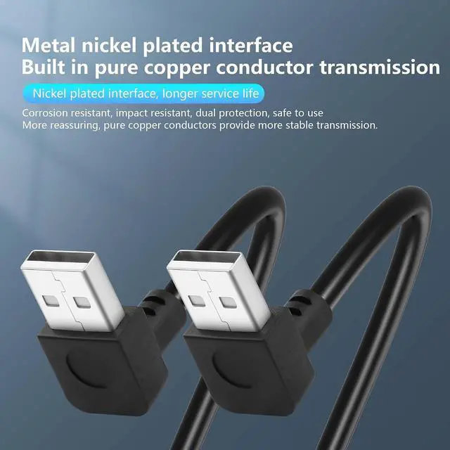 Alt view image 3 of 6 - 2PCS Short USB A Male 4 Pin Bare Wire,Down Angle 24AWG USB 2.0 Male Plug to Bare Wire Open End Power and Data Replacement Repair Extension Cable-0.5M/1.6FT