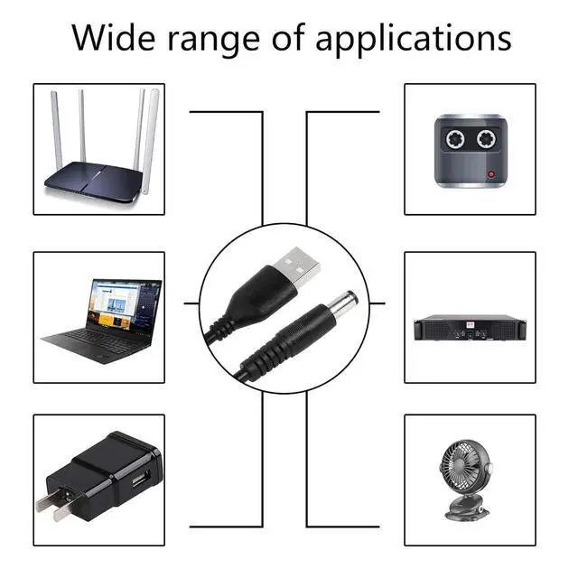 Alt view image 3 of 6 - 1FT DC 5V to DC 12V USB Voltage Step Up Converter Cable,Power Adapter Cable with DC 5.5 x 2.1mm Jack,USB 5V 2A to DC 12V 0.8A Cable