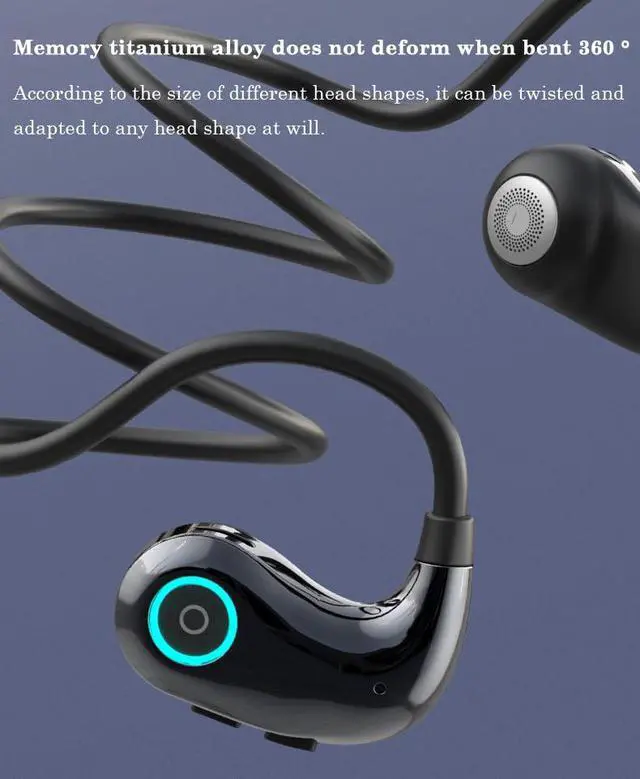 Alt view image 7 of 7 - OWS Wireless Air Conduction Sports Earphone Call Noise Reduction Open Ear Headphone Headset Low Bass Earbud (Black)