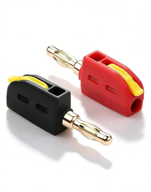 Main image of 4mm Banana Plugs, High Push-Button Current Quick Connect 24K Gold-Plated Speaker Plug Connectors (1 Pair / 2 PCS) | for Home Theater, Speaker, Amplifier