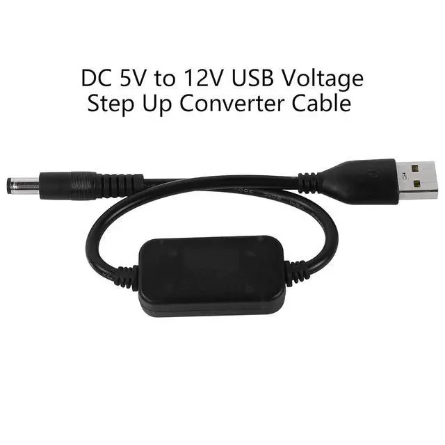 Alt view image 4 of 6 - 1FT DC 5V to DC 12V USB Voltage Step Up Converter Cable,Power Adapter Cable with DC 5.5 x 2.1mm Jack,USB 5V 2A to DC 12V 0.8A Cable