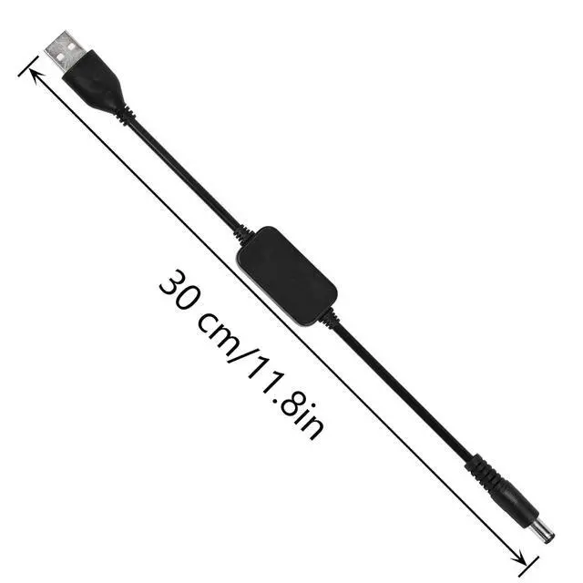 Alt view image 5 of 6 - 1FT DC 5V to DC 12V USB Voltage Step Up Converter Cable,Power Adapter Cable with DC 5.5 x 2.1mm Jack,USB 5V 2A to DC 12V 0.8A Cable
