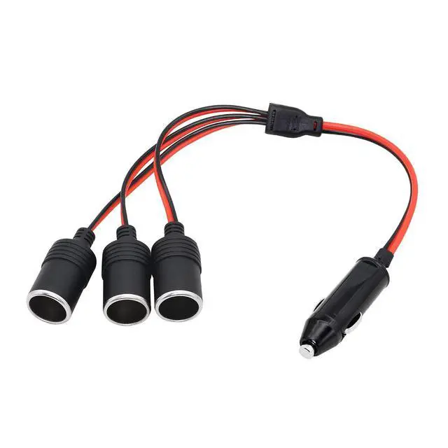 Alt view image 2 of 7 - 1 to 3 Car Cigarette Lighter 12v 24v Power Charger Adapter 3 Way Socket Splitter Female Socket Plug Extension Cord Cable