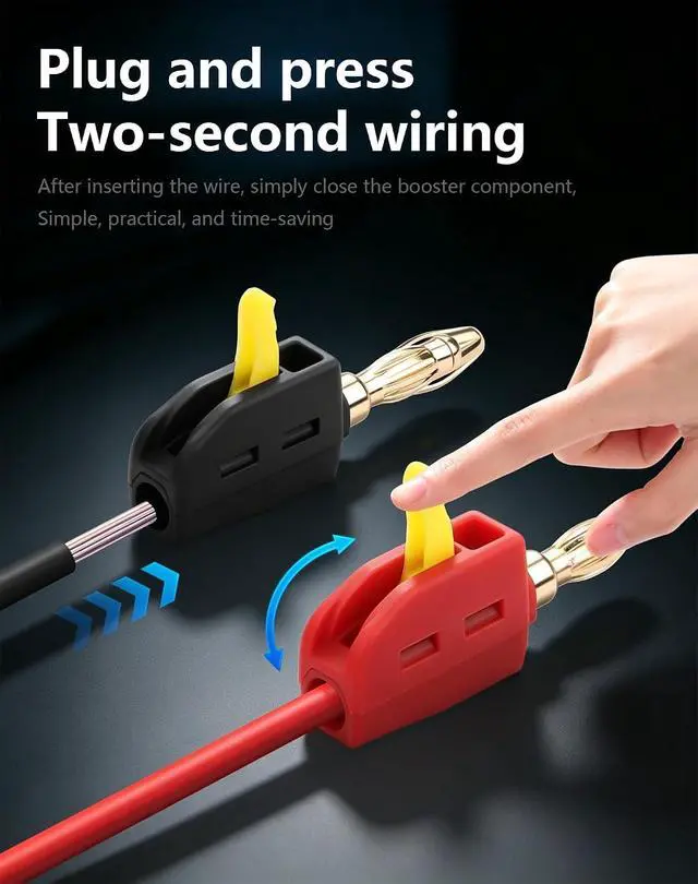 Alt view image 2 of 6 - 4mm Banana Plugs, High Push-Button Current Quick Connect 24K Gold-Plated Speaker Plug Connectors | for Home Theater, Speaker, Amplifier, 5 Pair/10 PCS