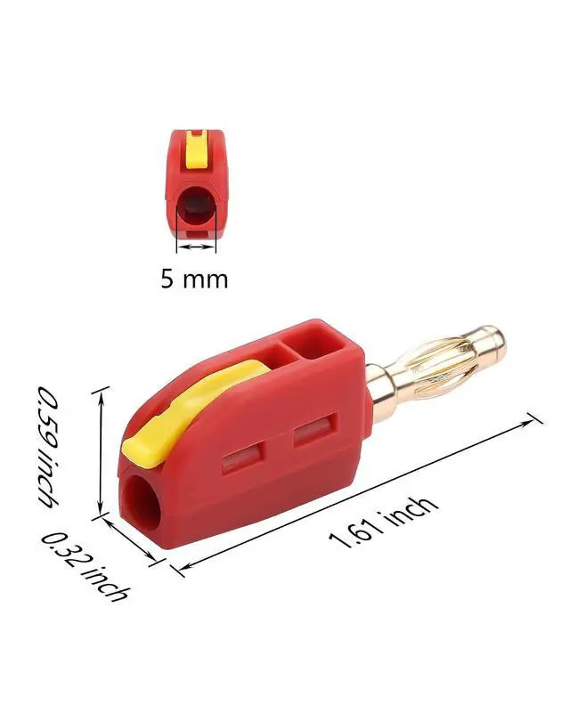 Alt view image 6 of 6 - 4mm Banana Plugs, High Push-Button Current Quick Connect 24K Gold-Plated Speaker Plug Connectors | for Home Theater, Speaker, Amplifier, 5 Pair/10 PCS