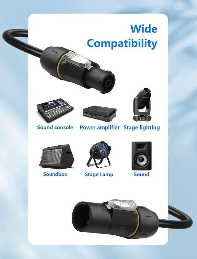 Alt view image 2 of 7 - PowerCON True1 Male to Female Extension Cable, 14AWG Professional Waterproof Locking PowerCon Connector for Outdoor Stage Light Series LED Screen/Stage Light/Speaker - 2M / 6.6FT