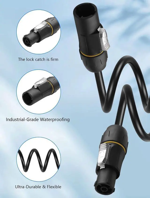 Alt view image 4 of 7 - PowerCON True1 Male to Female Extension Cable, 14AWG Professional Waterproof Locking PowerCon Connector for Outdoor Stage Light Series LED Screen/Stage Light/Speaker - 2M / 6.6FT
