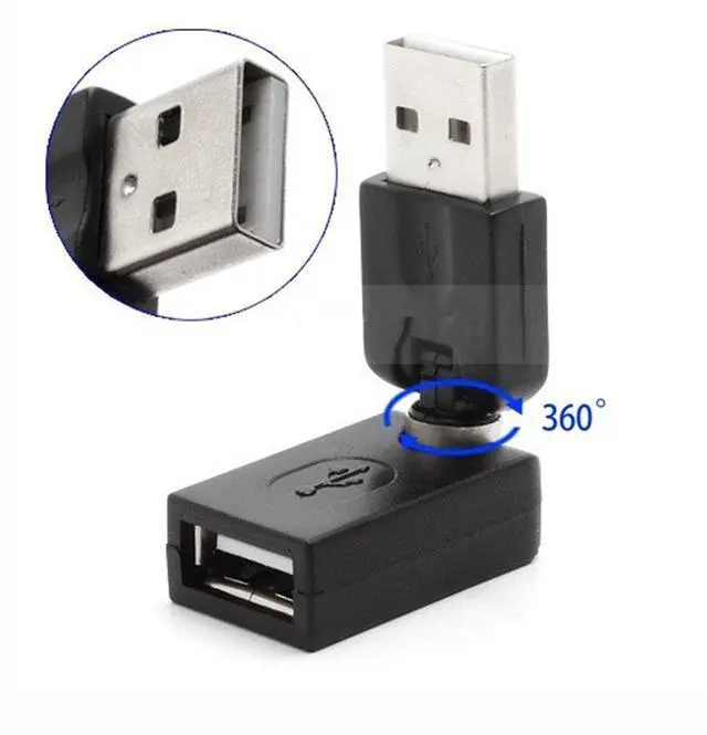 Alt view image 5 of 6 - Rotating and Swivel Twist USB 2.0 Type A Male to Type A Female 360 Degree Rotation Adjustable Right Angle Extension Adapter Convertor (2-Pack,AM-FM)
