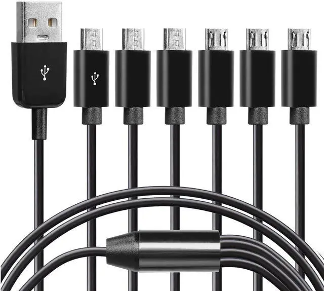 Main image of USB 1 Male to 6 Male Micro Splitter Y Cable USB Micro Y Splitter Supports Data Transmission of U disks, Keyboards, and mice, and Power Supply for USB Devices (0.5m/1.64ft)