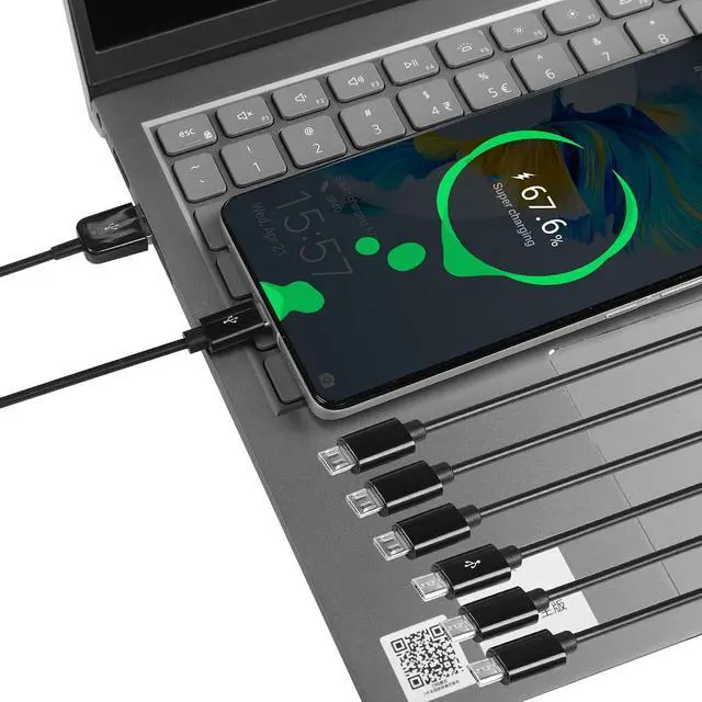 Alt view image 4 of 7 - USB 1 Male to 6 Male Micro Splitter Y Cable USB Micro Y Splitter Supports Data Transmission of U disks, Keyboards, and mice, and Power Supply for USB Devices (0.5m/1.64ft)