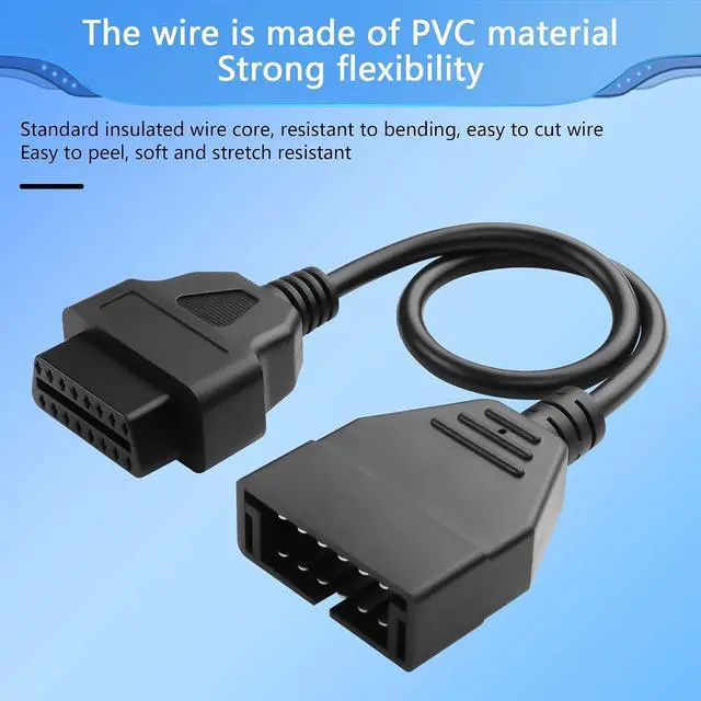 Alt view image 2 of 7 - OBD1 to OBD2 GM Adapter, Diagnostic Code Reader Scanner Cable, 12 Pin to OBD2 OBD II 16 Pin Diagnostic Tool