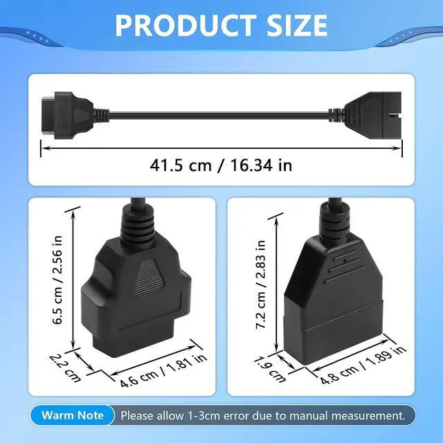 Alt view image 7 of 7 - OBD1 to OBD2 GM Adapter, Diagnostic Code Reader Scanner Cable, 12 Pin to OBD2 OBD II 16 Pin Diagnostic Tool