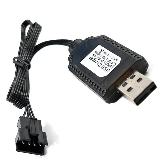 Alt view image 6 of 7 - 2Pack 7.4V / 2 x 3.7V 400mA USB Charger Cable with SM-4P 4 pin Plug Compatible with Old Version UDI001 UDI008 UDI009 and HJ808 RC Boat Battery UDI001 USB 2