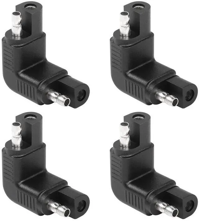 Main image of Right Angle SAE Polarity Reverse Adapter, 90 Degree SAE to SAE Plug Quick Disconnect Connector for Solar Panel,RV,etc(4-Pack)