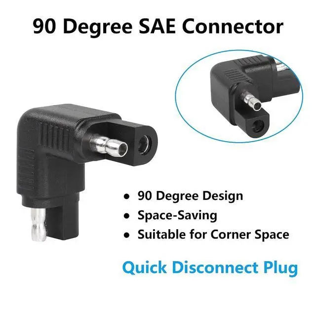 Alt view image 2 of 6 - Right Angle SAE Polarity Reverse Adapter, 90 Degree SAE to SAE Plug Quick Disconnect Connector for Solar Panel,RV,etc(4-Pack)