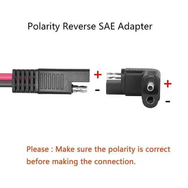 Alt view image 3 of 6 - Right Angle SAE Polarity Reverse Adapter, 90 Degree SAE to SAE Plug Quick Disconnect Connector for Solar Panel,RV,etc(4-Pack)