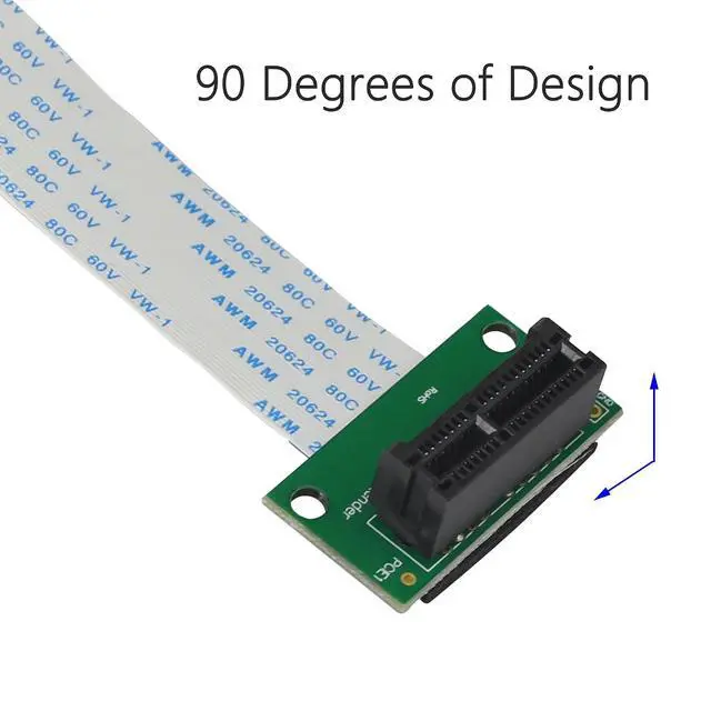 Alt view image 3 of 7 - 14cm 90 Degree PCI-Express 1X Riser FPV Cable, PCI-E 36PIN 1X Extension Cable