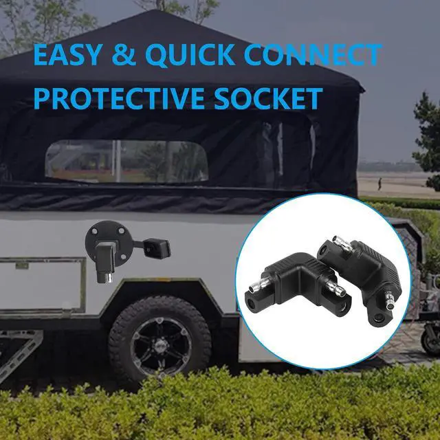 Alt view image 4 of 6 - Right Angle SAE Polarity Reverse Adapter, 90 Degree SAE to SAE Plug Quick Disconnect Connector for Solar Panel,RV,etc(4-Pack)