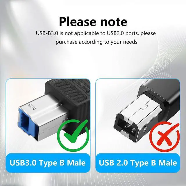 Alt view image 2 of 7 - USB 3.0 Type C Male to Type B Male Connector Adapter 5Gbps USB3.0 C to B Printer Converter for Printer, Scanner, External Hard Drive - 2Pack