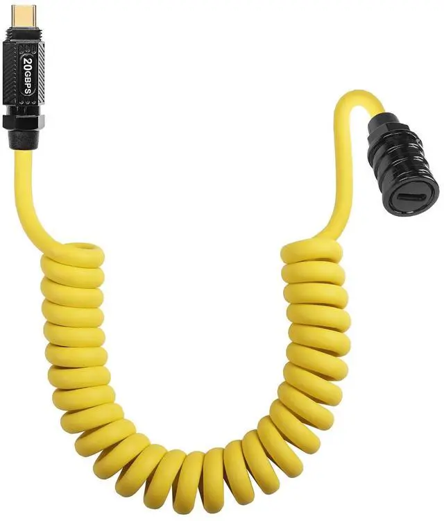 Main image of USB C Extension Cable 140W 20Gbps 8K 1.64-5FT, Coiled USB C Extender Cord Male to Female Support PD3.1/PE/QC/PPS and Other Fast Charging Protocols